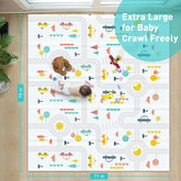 Large Double Sided Water Proof Baby Play Mat, Reversible Play mats for Kids - Extra Large (Size, 6'5" x 6' Ft, Thickness 0.6CM)
